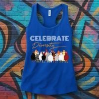 Celebrate Diversity Chickens Funny Graphic Tee Chicken Cute Gift Women's Tank Top thumb 3