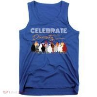 Celebrate Diversity Chickens Funny Graphic Tee Chicken Cute Gift Tank Top thumb 0