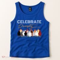 Celebrate Diversity Chickens Funny Graphic Tee Chicken Cute Gift Tank Top thumb 2