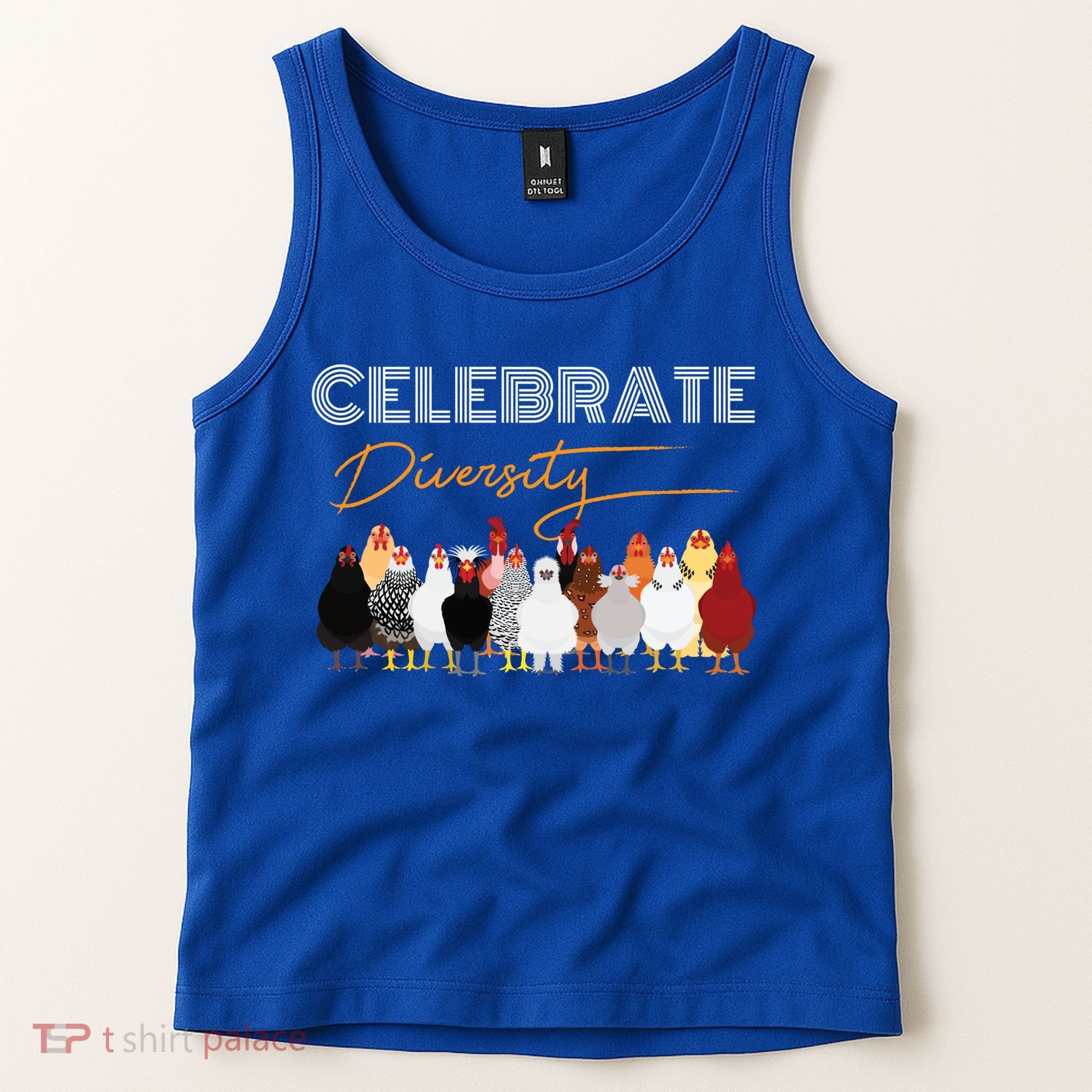 Celebrate Diversity Chickens Funny Graphic Tee Chicken Cute Gift Tank Top