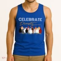 Celebrate Diversity Chickens Funny Graphic Tee Chicken Cute Gift Tank Top thumb 3