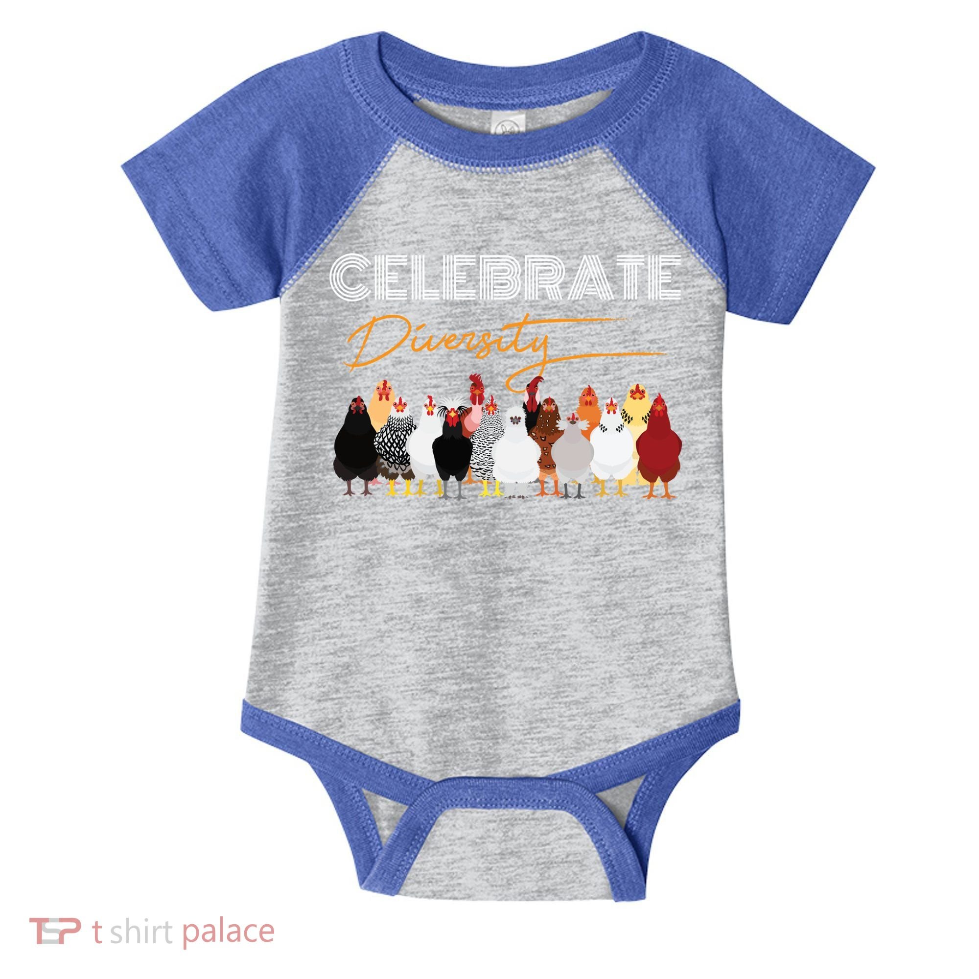 Celebrate Diversity Chickens Funny Graphic Tee Chicken Cute Gift Infant Baby Jersey Bodysuit