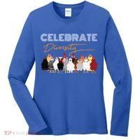 Celebrate Diversity Chickens Funny Graphic Tee Chicken Cute Gift Women's Long Sleeve Shirt thumb 0