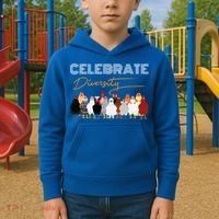 Celebrate Diversity Chickens Funny Graphic Tee Chicken Cute Gift Kids Hoodie thumb 2