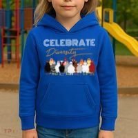 Celebrate Diversity Chickens Funny Graphic Tee Chicken Cute Gift Kids Hoodie thumb 3