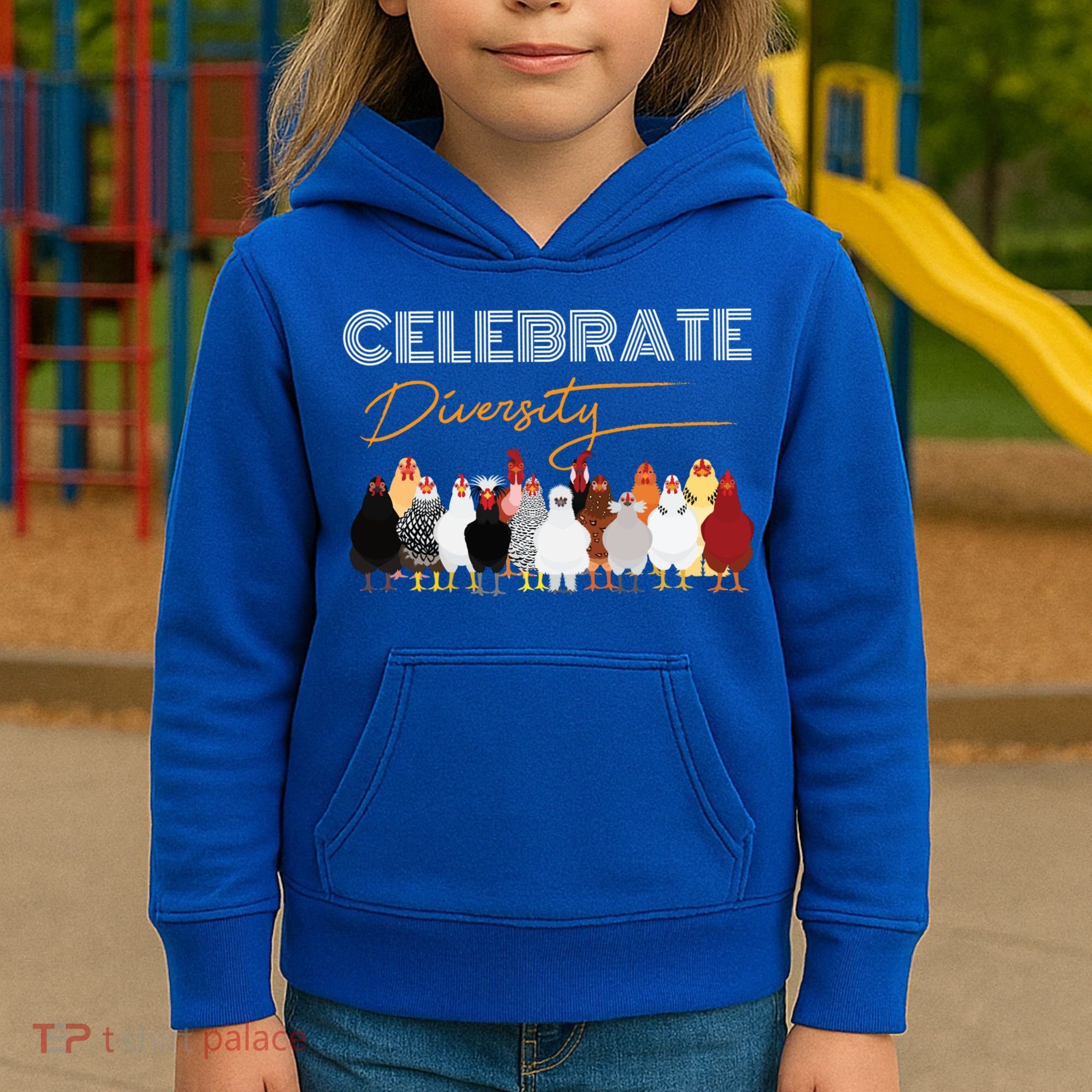 Celebrate Diversity Chickens Funny Graphic Tee Chicken Cute Gift Kids Hoodie