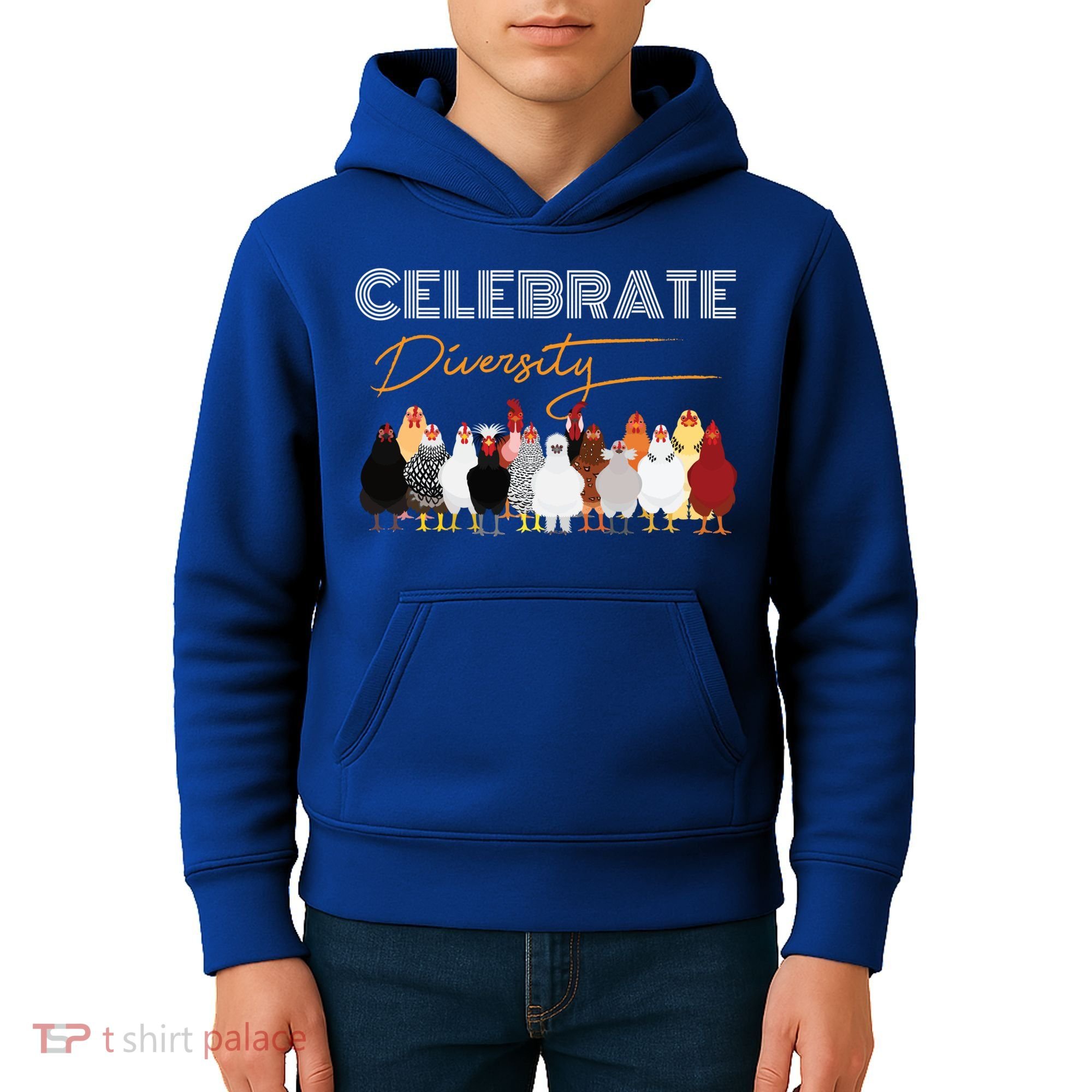 Celebrate Diversity Chickens Funny Graphic Tee Chicken Cute Gift Kids Hoodie
