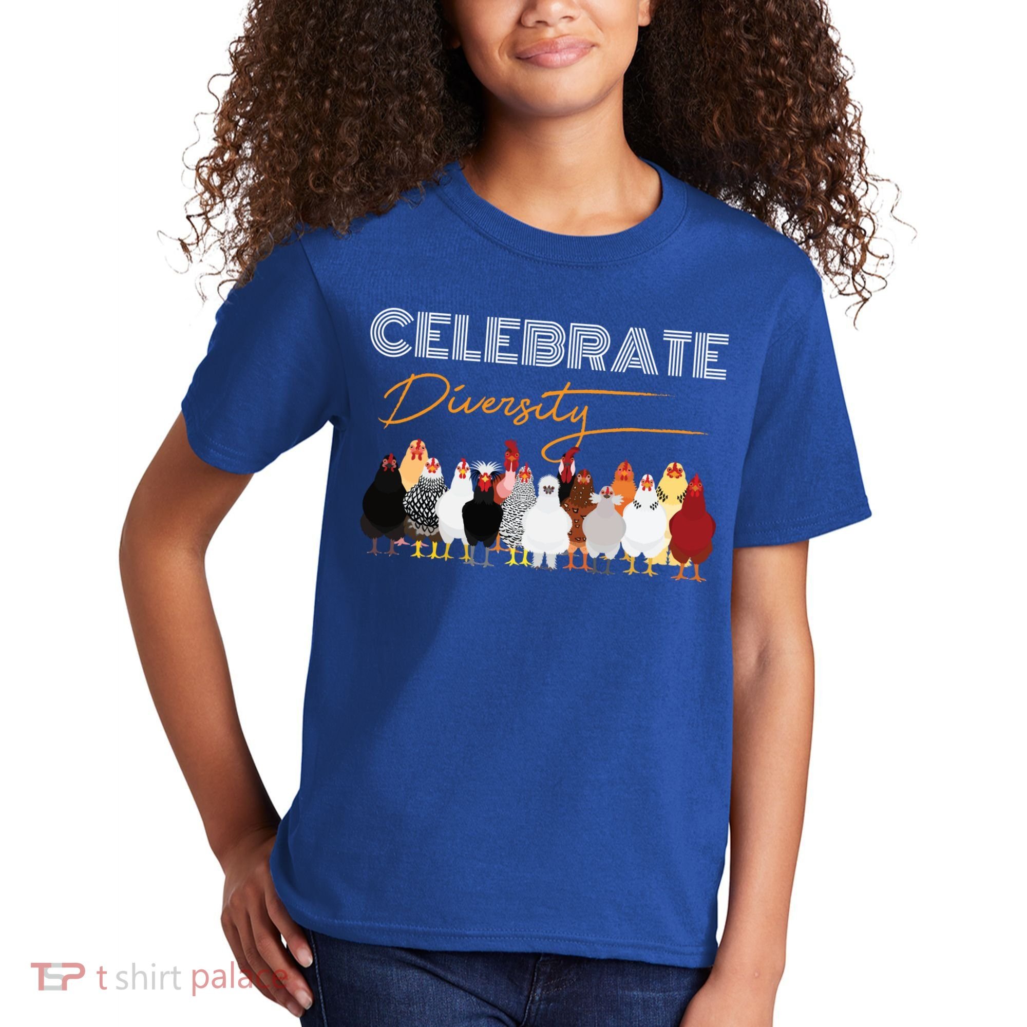 Celebrate Diversity Chickens Funny Graphic Tee Chicken Cute Gift Kids T-Shirt