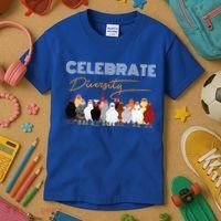 Celebrate Diversity Chickens Funny Graphic Tee Chicken Cute Gift Kids T-Shirt thumb 3