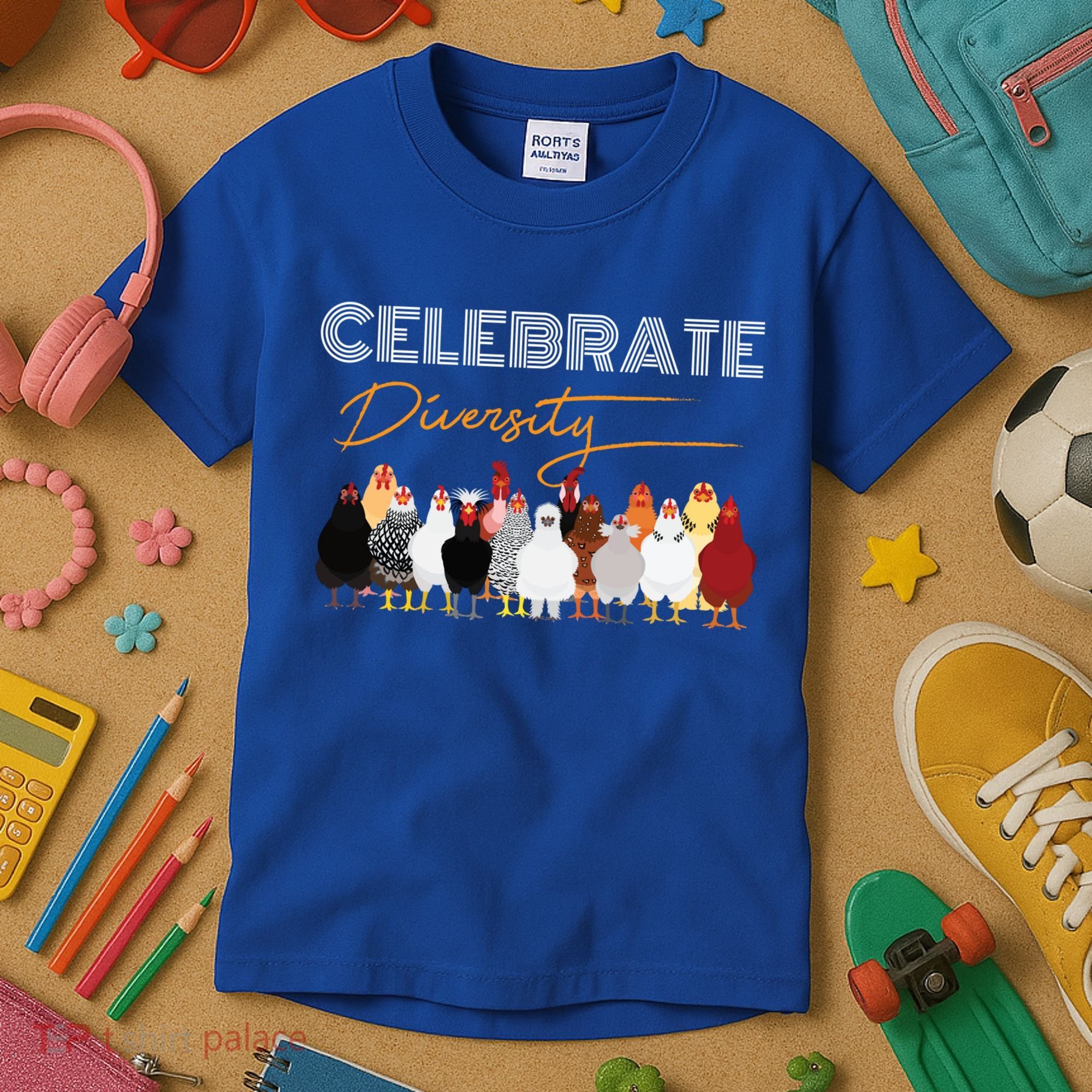 Celebrate Diversity Chickens Funny Graphic Tee Chicken Cute Gift Kids T-Shirt