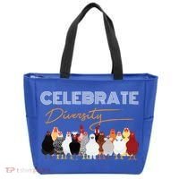 Celebrate Diversity Chickens Funny Graphic Tee Chicken Cute Gift Tote Bag thumb 0