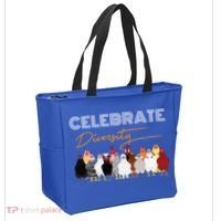 Celebrate Diversity Chickens Funny Graphic Tee Chicken Cute Gift Tote Bag thumb 2