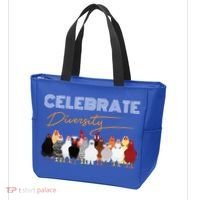 Celebrate Diversity Chickens Funny Graphic Tee Chicken Cute Gift Tote Bag thumb 3