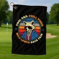 Cool Dad Chill Vibes Mild Back Pain Funny Fathers Day Gift Golf Towel thumb 1