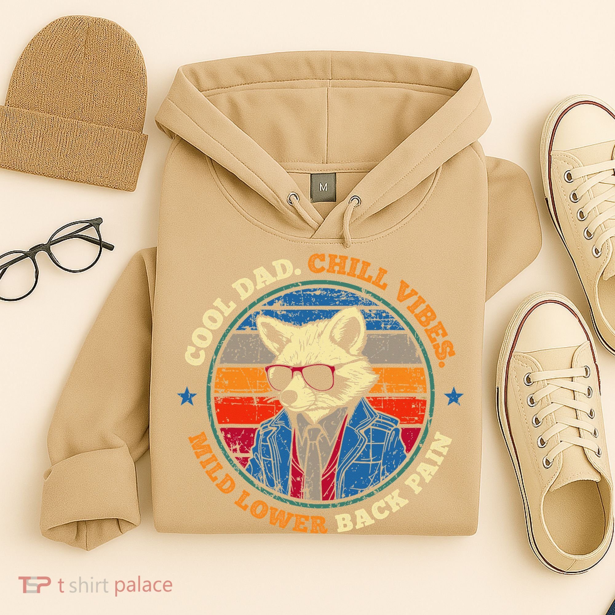 Cool Dad Chill Vibes Mild Back Pain Funny Fathers Day Gift Hoodie