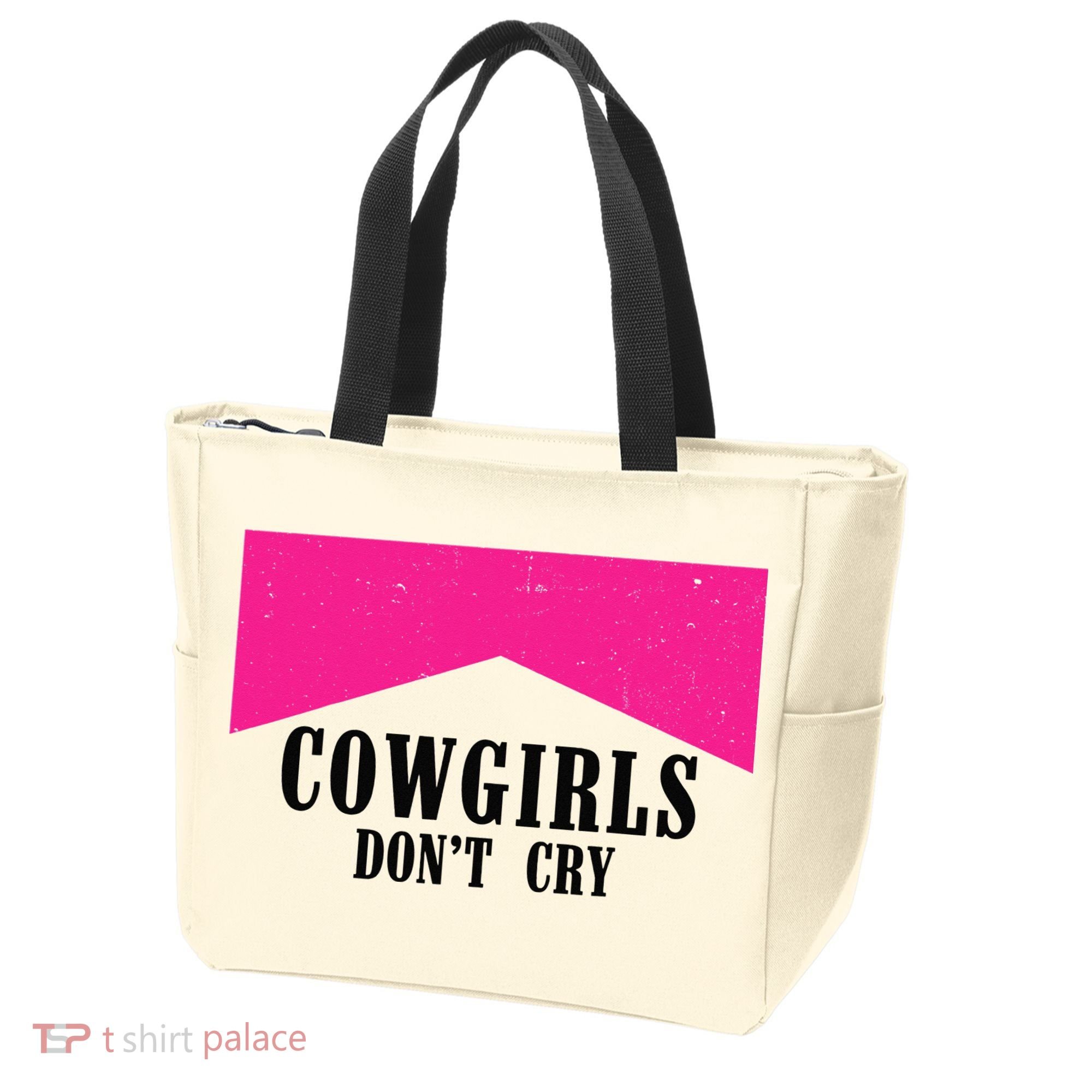 Cowgirls Don't Cry Western Leopard Cow Tote Bag