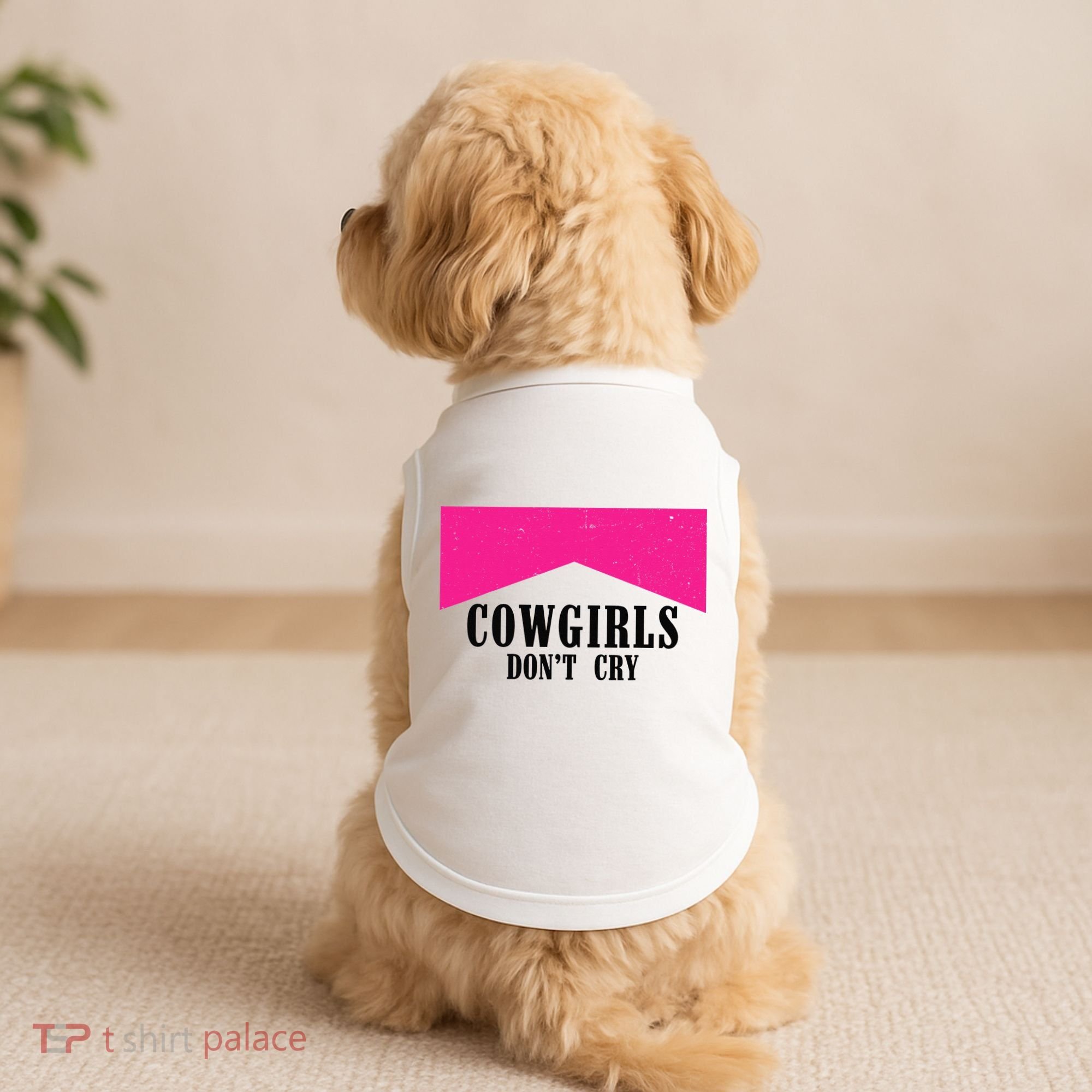 Cowgirls Don't Cry Western Leopard Cow Doggie Tank