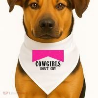 Cowgirls Don't Cry Western Leopard Cow USA-Made Doggie Bandana thumb 1