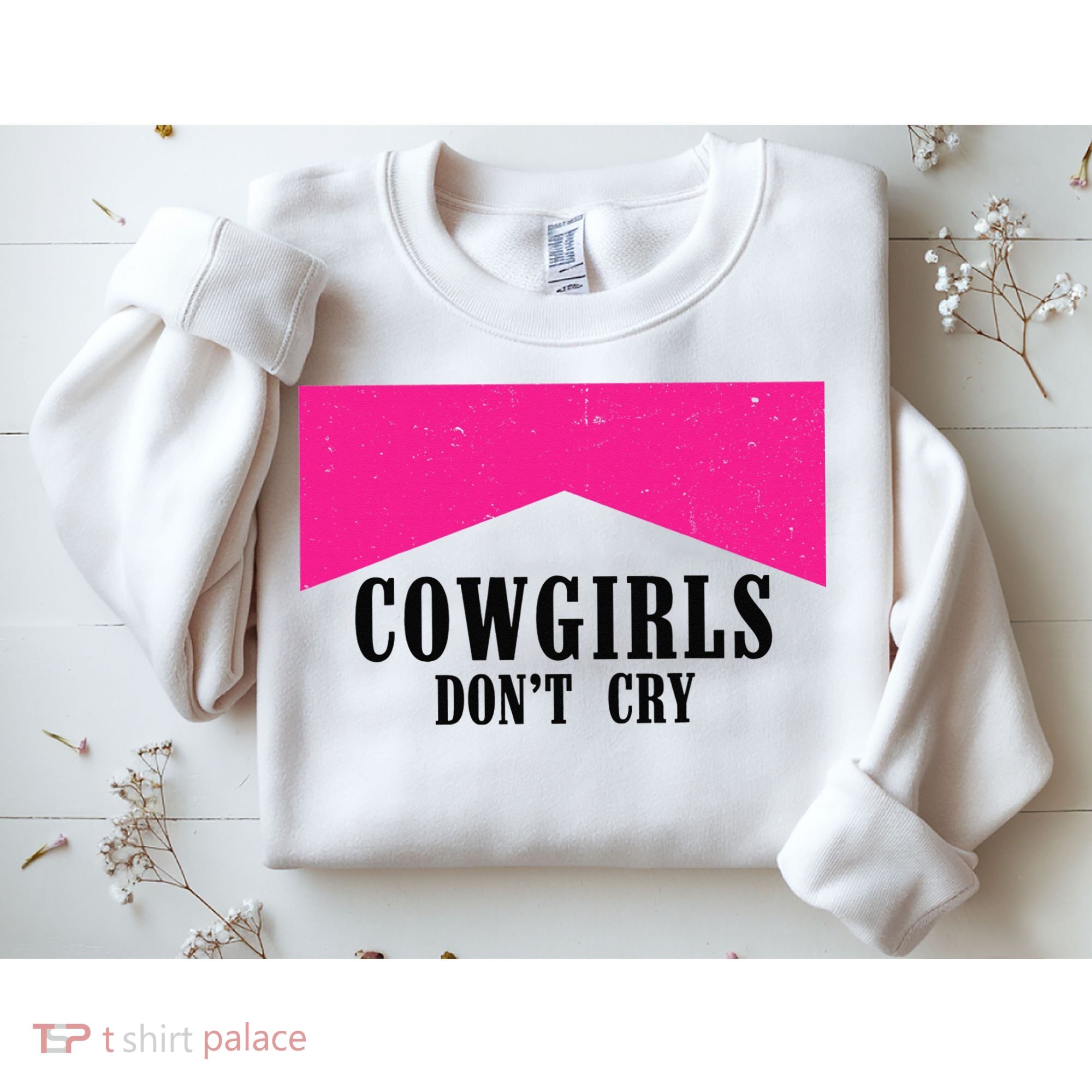 Cowgirls Don't Cry Western Leopard Cow Sweatshirt