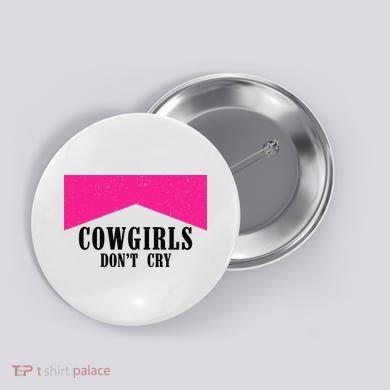 Cowgirls Don't Cry Western Leopard Cow Button