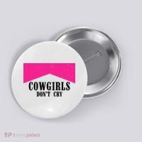 Cowgirls Don't Cry Western Leopard Cow Button thumb 0