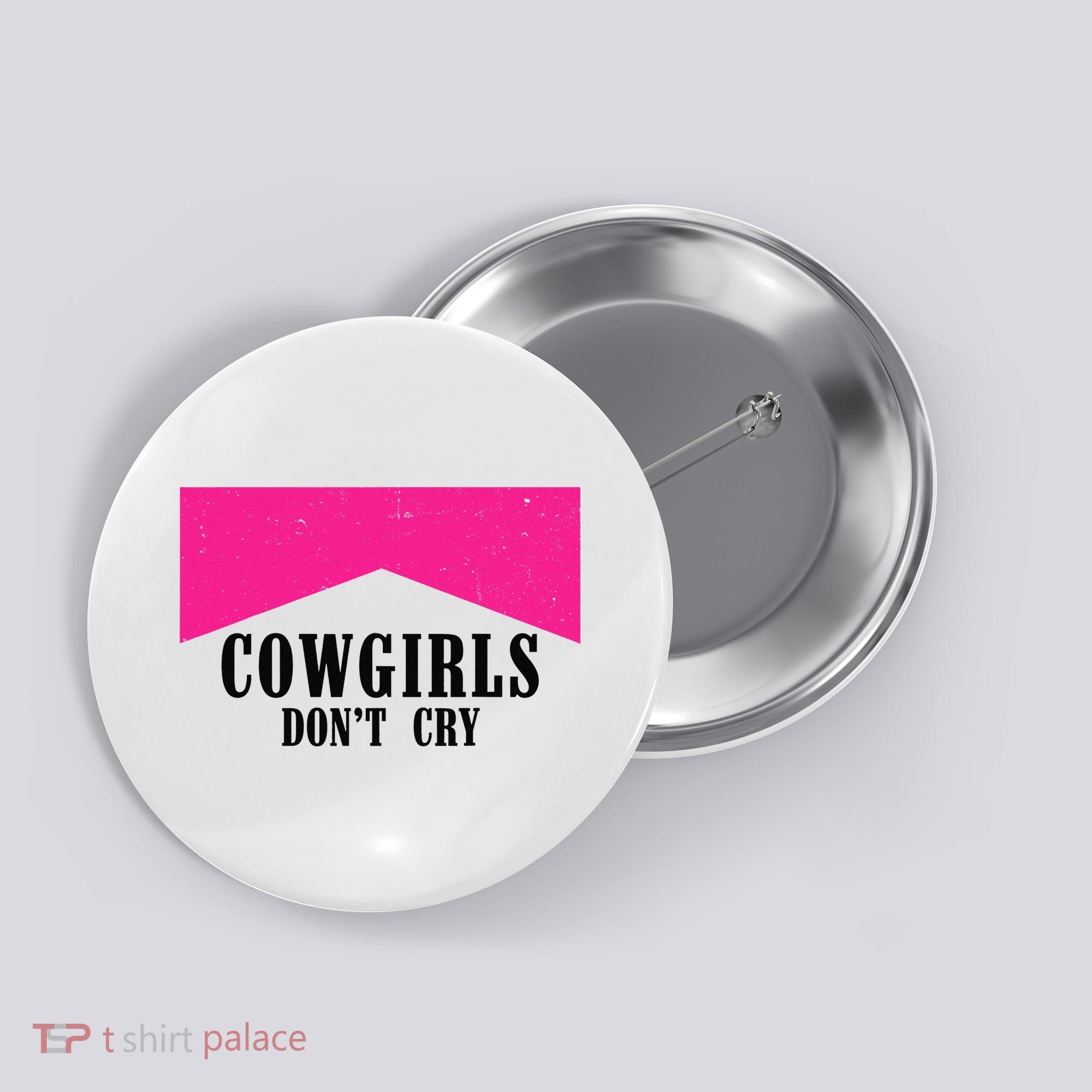 Cowgirls Don't Cry Western Leopard Cow Button