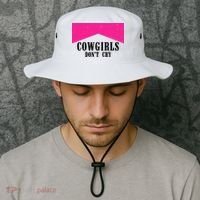 Cowgirls Don't Cry Western Leopard Cow Bucket Hat thumb 2