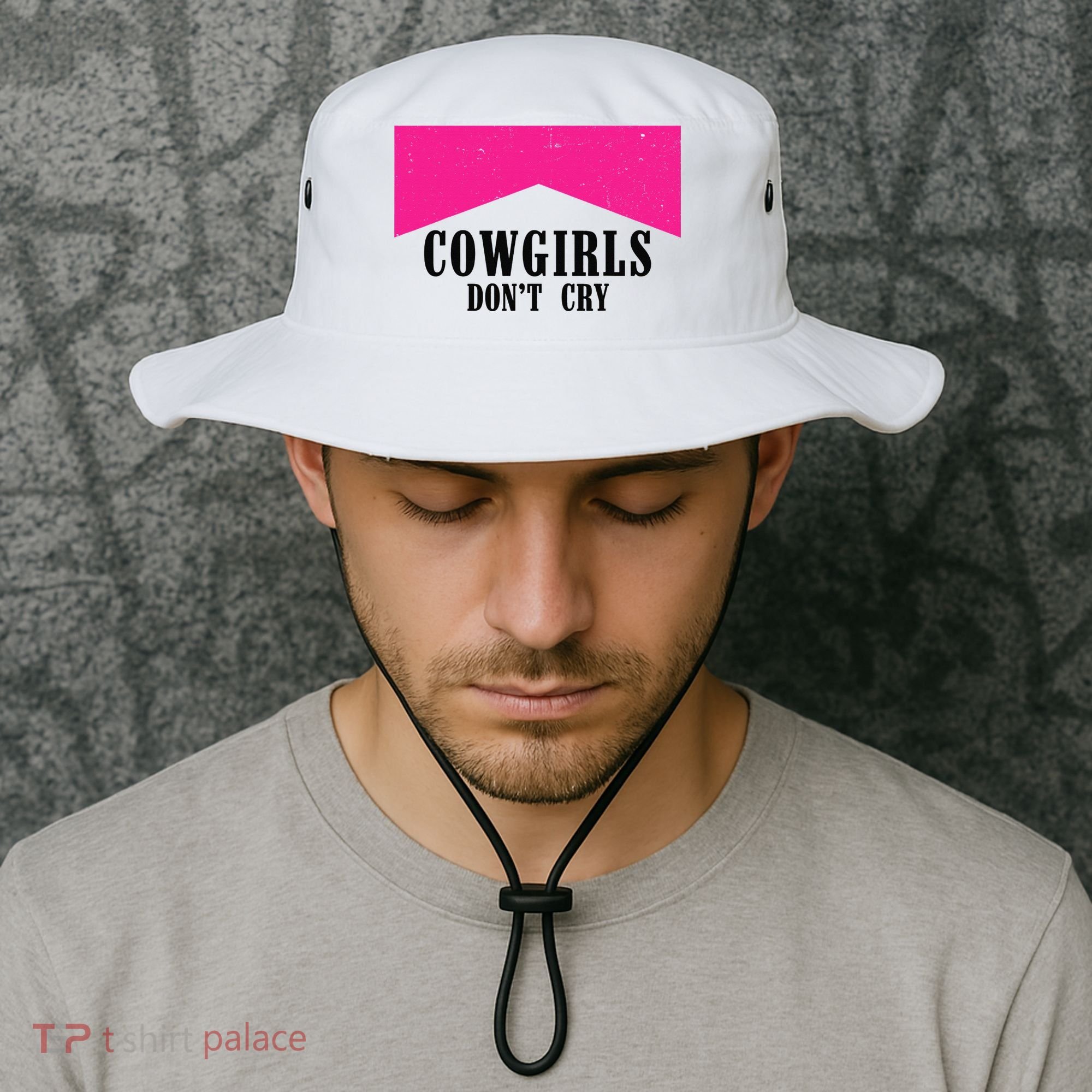 Cowgirls Don't Cry Western Leopard Cow Bucket Hat