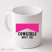 Cowgirls Don't Cry Western Leopard Cow Coffee Mug thumb 0