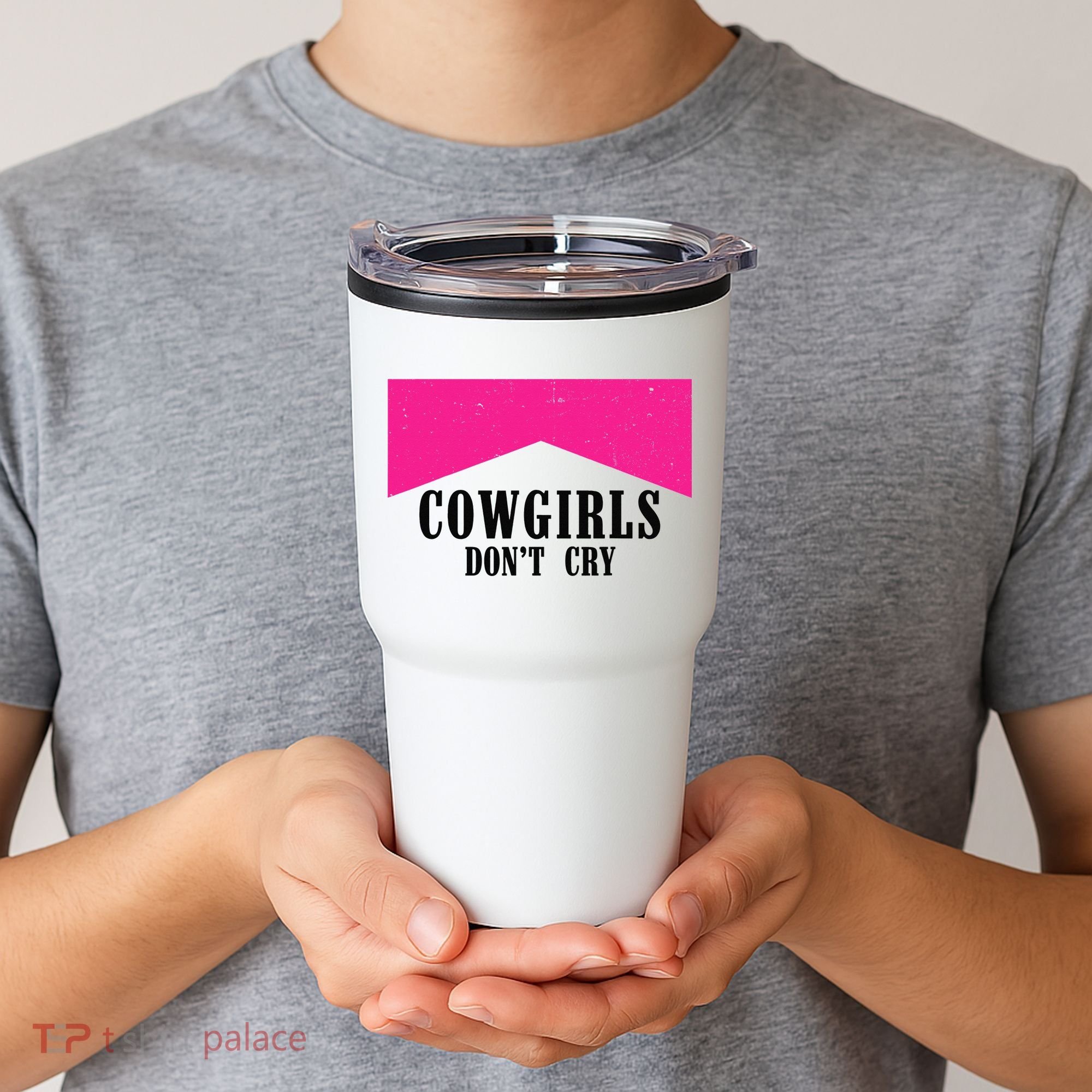 Cowgirls Don't Cry Western Leopard Cow Tumbler