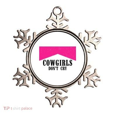 Cowgirls Don't Cry Western Leopard Cow Ornament