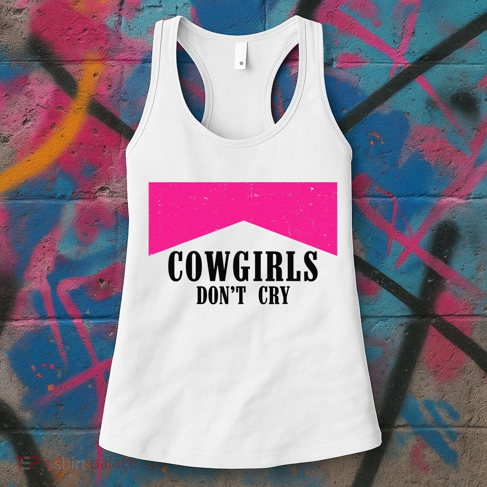 Cowgirls Don't Cry Western Leopard Cow Women's Tank Top