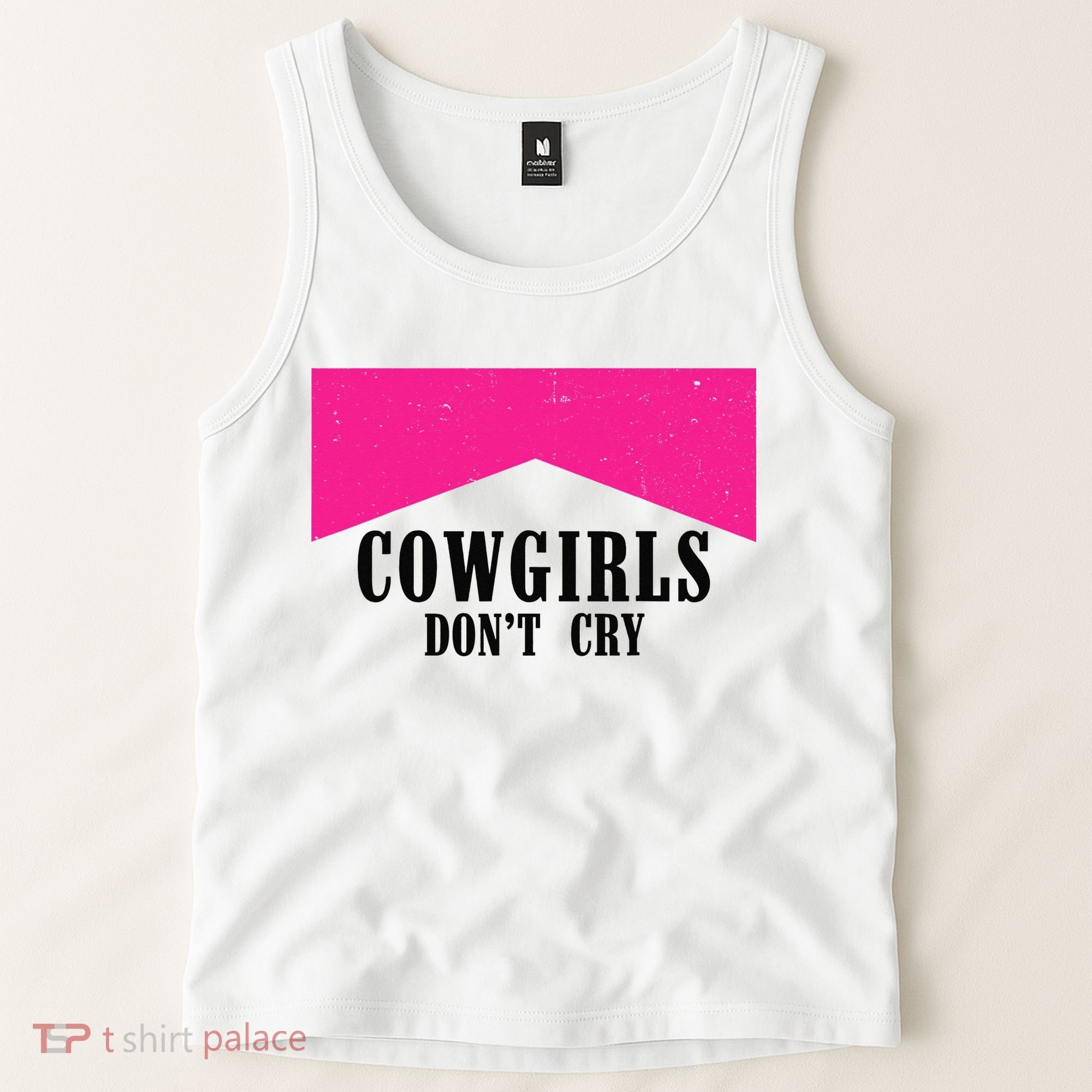 Cowgirls Don't Cry Western Leopard Cow Tank Top