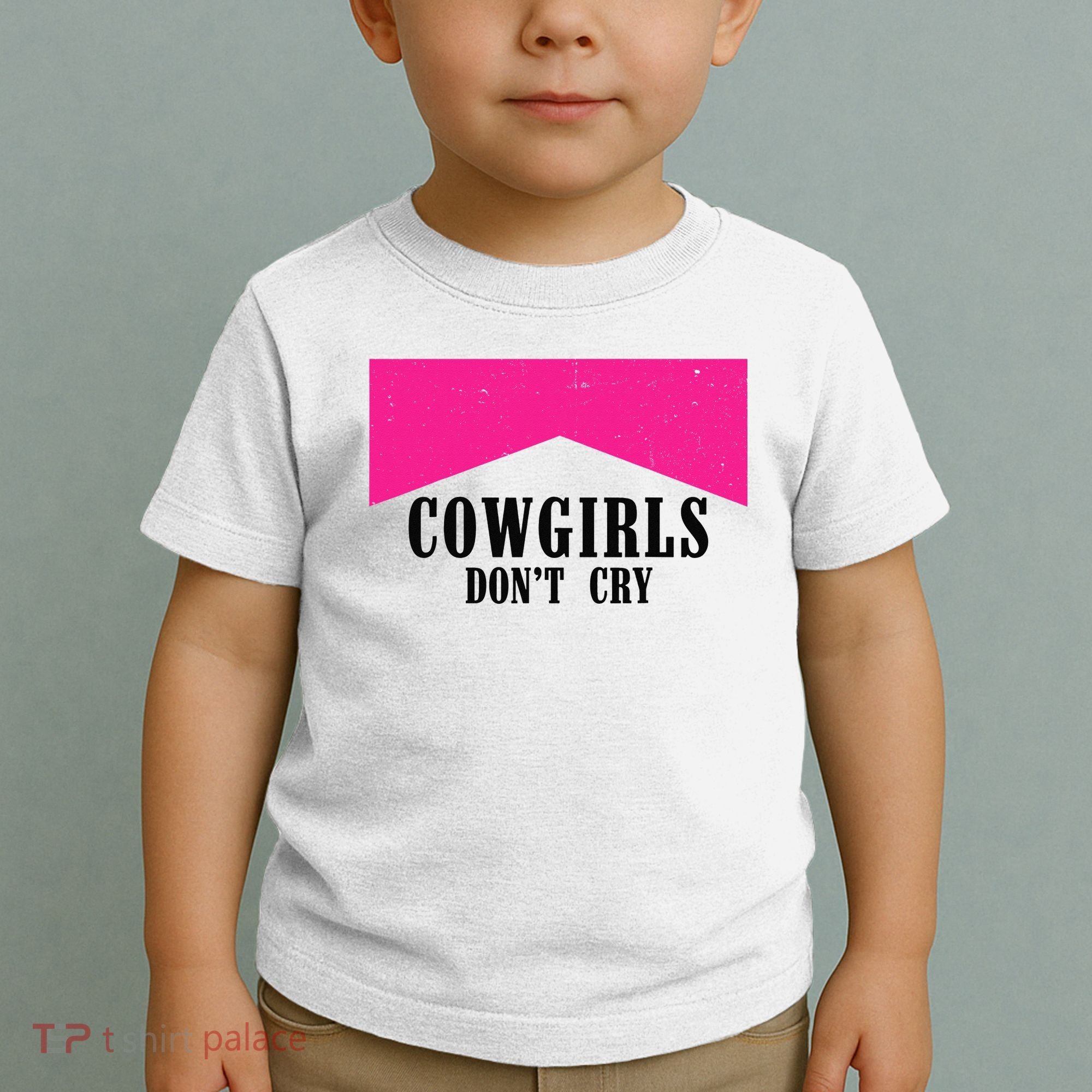 Cowgirls Don't Cry Western Leopard Cow Toddler T-Shirt