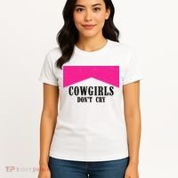 Cowgirls Don't Cry Western Leopard Cow Women's T-Shirt thumb 4