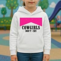 Cowgirls Don't Cry Western Leopard Cow Kids Hoodie thumb 3
