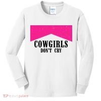 Cowgirls Don't Cry Western Leopard Cow Kids Long Sleeve Shirt thumb 0