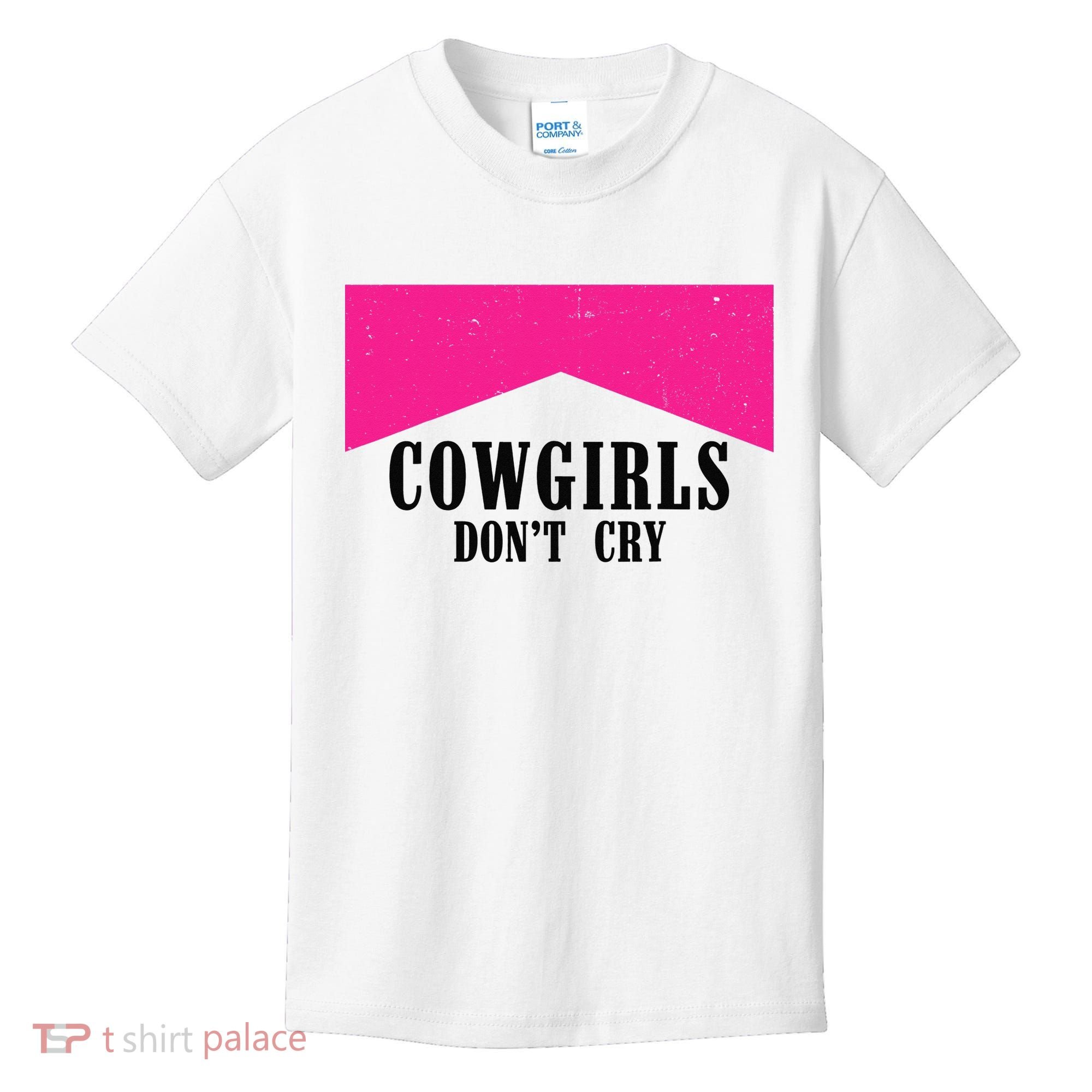 Cowgirls Don't Cry Western Leopard Cow Kids T-Shirt