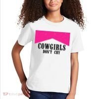 Cowgirls Don't Cry Western Leopard Cow Kids T-Shirt thumb 2