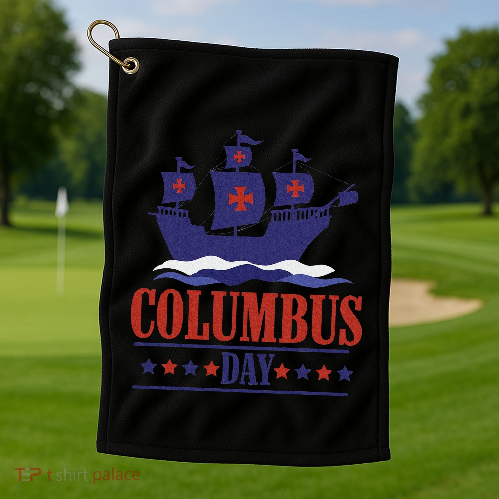 Columbus Day Christopher Columbus Italian American Golf Towel