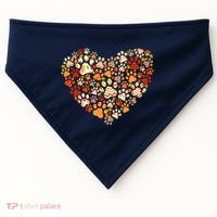 Cute Dog Cat Paw Print Pumpkin Autumn Leaf Fall Thanksgiving USA-Made Doggie Bandana thumb 0