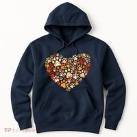 Cute Dog Cat Paw Print Pumpkin Autumn Leaf Fall Thanksgiving Hoodie thumb 0