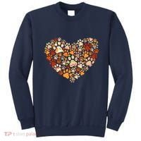 Cute Dog Cat Paw Print Pumpkin Autumn Leaf Fall Thanksgiving Sweatshirt thumb 0