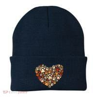Cute Dog Cat Paw Print Pumpkin Autumn Leaf Fall Thanksgiving Beanie thumb 0