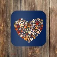 Cute Dog Cat Paw Print Pumpkin Autumn Leaf Fall Thanksgiving Coaster thumb 0
