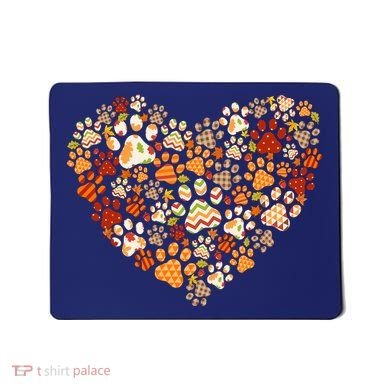 Cute Dog Cat Paw Print Pumpkin Autumn Leaf Fall Thanksgiving Mousepad