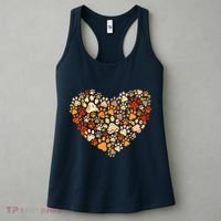 Cute Dog Cat Paw Print Pumpkin Autumn Leaf Fall Thanksgiving Women's Tank Top thumb 3