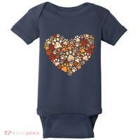Cute Dog Cat Paw Print Pumpkin Autumn Leaf Fall Thanksgiving Baby Bodysuit thumb 0