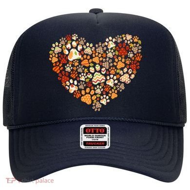 Cute Dog Cat Paw Print Pumpkin Autumn Leaf Fall Thanksgiving Hat