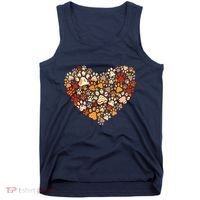 Cute Dog Cat Paw Print Pumpkin Autumn Leaf Fall Thanksgiving Tank Top thumb 0